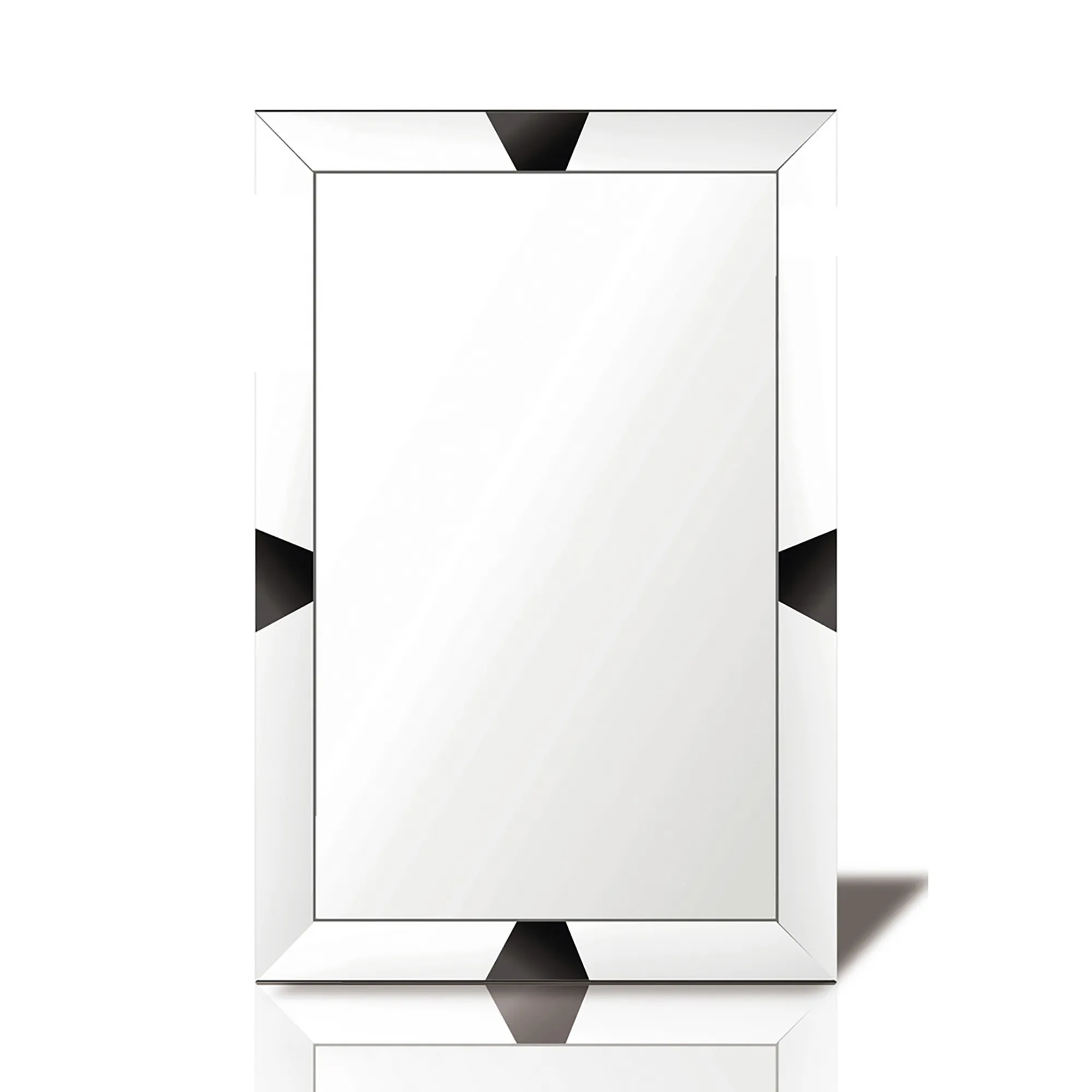 IM60718  Talut Black Trapezium Cut Detailed Mirror *COLLECTION ONLY* (16kg)